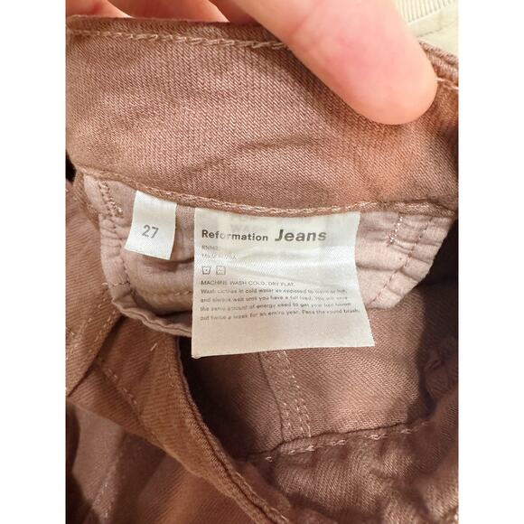 Reformation Lexi High Rise Wide Leg Jeans in Rye Brown Size 27 - Picture 7 of 8